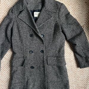 Eddie Bauer Women's Gray Double-Breasted Pea Coat